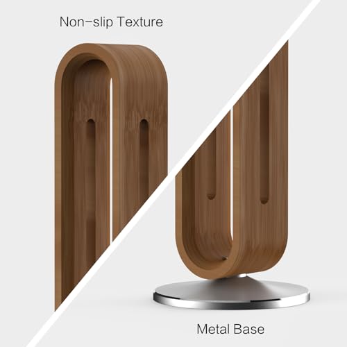 Kopfhörer Ständer Holz Schreibtisch - U-Form Headset Halterung - Aluminium Gaming Kopfhörer Aufbewahrung - Universal für Sennheiser Bose Sony Airpods Max - Tisch Organizer Accessoire Bild 4