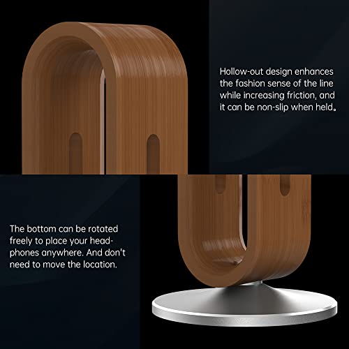 Kopfhörer Ständer Holz Schreibtisch - U-Form Headset Halterung - Aluminium Gaming Kopfhörer Aufbewahrung - Universal für Sennheiser Bose Sony Airpods Max - Tisch Organizer Accessoire Bild 5