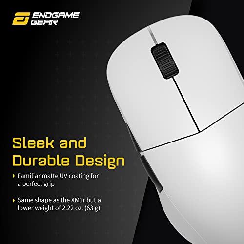 ENDGAME GEAR - XM2we Gaming Maus Kabellos - Wireless Gaming Maus für PC 2,4-GHz Band, 19.000 CPI - Weiß Bild 3