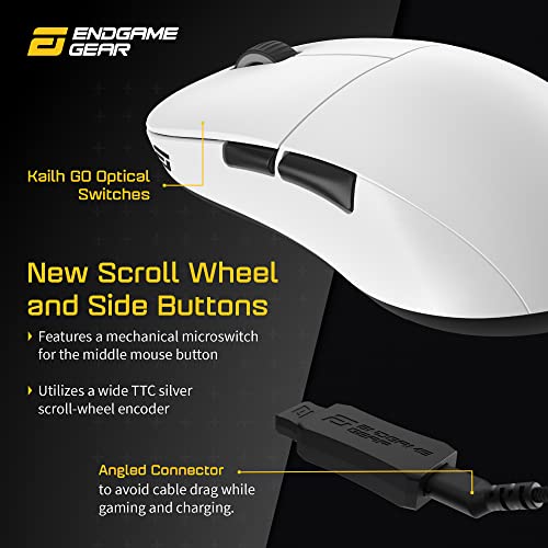ENDGAME GEAR - XM2we Gaming Maus Kabellos - Wireless Gaming Maus für PC 2,4-GHz Band, 19.000 CPI - Weiß Bild 5