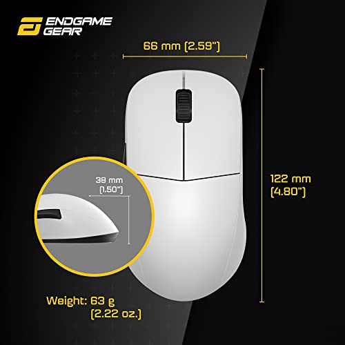 ENDGAME GEAR - XM2we Gaming Maus Kabellos - Wireless Gaming Maus für PC 2,4-GHz Band, 19.000 CPI - Weiß Bild 6