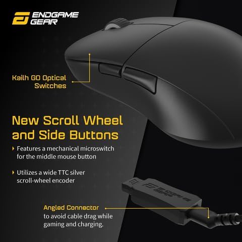 ENDGAME GEAR - XM2we Gaming Maus Kabellos - Wireless Gaming Maus für PC 2,4-GHz Band, 19.000 CPI - Schwarz Bild 5