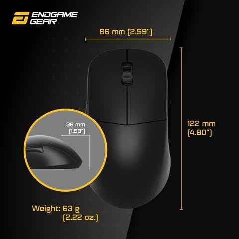 ENDGAME GEAR - XM2we Gaming Maus Kabellos - Wireless Gaming Maus für PC 2,4-GHz Band, 19.000 CPI - Schwarz Bild 6