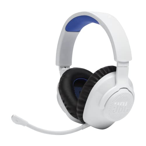 JBL Quantum 360P - Kabelloses Over-Ear-Konsolen-Gaming-Headset mit abnehmbarem Boom-Mikrofon, bis zu 22 Stunden Akkulaufzeit, Memory-Schaum-Komfort, kompatibel mit PlayStation 5 3D Audio (Weiß) Bild 6