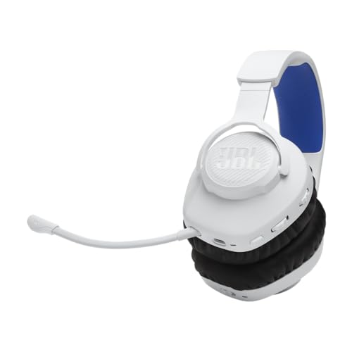 JBL Quantum 360P - Kabelloses Over-Ear-Konsolen-Gaming-Headset mit abnehmbarem Boom-Mikrofon, bis zu 22 Stunden Akkulaufzeit, Memory-Schaum-Komfort, kompatibel mit PlayStation 5 3D Audio (Weiß) Bild 7