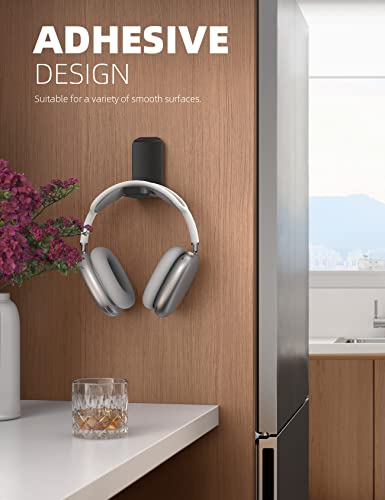 Lamicall Headset Halterung, Kopfhörer Ständer - Magnetische Faltbar Kopfhörerhalter, Universal Selbstklebend Kopfhörer Haken für Over Ear Kopfhörer, Gaming Headset Zubehör - Schwarz Bild 3