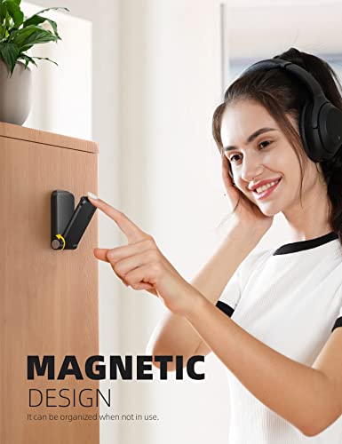 Lamicall Headset Halterung, Kopfhörer Ständer - Magnetische Faltbar Kopfhörerhalter, Universal Selbstklebend Kopfhörer Haken für Over Ear Kopfhörer, Gaming Headset Zubehör - Schwarz Bild 4