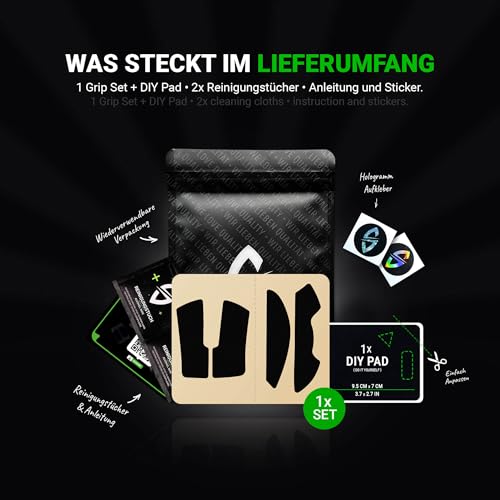 SensoryBoost Maus Grip Tape – kompatibel mit Razer Deathadder V3 Pro (inkl. Zuschnitt-Pad) Schweißabsorbierend, extrem rutschfest & Ultradünn (0,5 mm) – Rückstandsfrei – Gaming Zubehör Bild 6