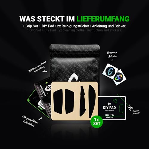 SensoryBoost Maus Grip Tape – kompatibel mit Steelseries Aerox 3 (inkl. Zuschnitt-Pad) Schweißabsorbierend, extrem rutschfest & Ultradünn (0,5 mm) – Rückstandsfrei – Gaming Zubehör Bild 6