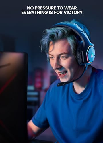 EKSA Wireless Gaming Headset für PS4 PS5 PC, 2.4G USB Headset mit Mikrofon 7.1 Surround Sound, ENC & RGB Licht, Gaming Kopfhörer Kabellos, 36 Stunden Akkulaufzeit 3,5mm Klinke Bild 2