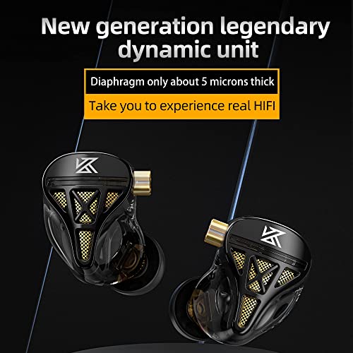 Yinyoo KZ DQS HiFi-In-Ear-Kopfhörer, dynamischer Treiber, kabelgebunden, halboffener Kopfhörer mit starkem Bass, leichte In-Ear-Monitore für Schlagzeuger, Musiker, Sport, Gaming (kein Mikrofon) Bild 2