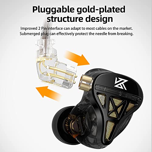 Yinyoo KZ DQS HiFi-In-Ear-Kopfhörer, dynamischer Treiber, kabelgebunden, halboffener Kopfhörer mit starkem Bass, leichte In-Ear-Monitore für Schlagzeuger, Musiker, Sport, Gaming (kein Mikrofon) Bild 6