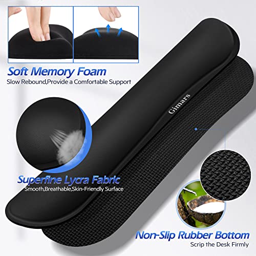 Gimars 3-in-1 XXL Gaming Mauspad mit Gelkissen, Ergonomisches Handballenauflage Tastatur, 800 x 305 mm Mousepad Tischunterlage, Gaming Zubehör Wrist Rest für PC, MacBook, Laptop, Schwarz Bild 6