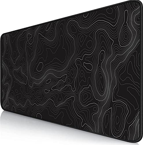 Owege Gaming Mauspad XXL 900 x 400 mm Artistic Curve Mousepad Groß Vernähte Kanten WassXerdicht Anti-Rutsch für PC, MacBook,Laptop Verbessert Präzision und GeschwindigkeiX Bild 1