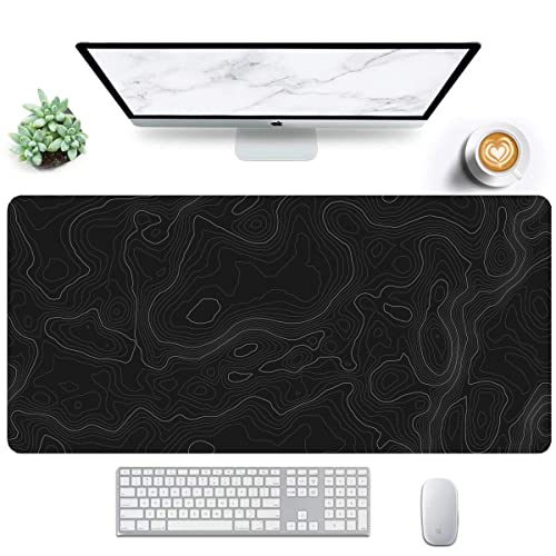 Owege Gaming Mauspad XXL 900 x 400 mm Artistic Curve Mousepad Groß Vernähte Kanten WassXerdicht Anti-Rutsch für PC, MacBook,Laptop Verbessert Präzision und GeschwindigkeiX Bild 2