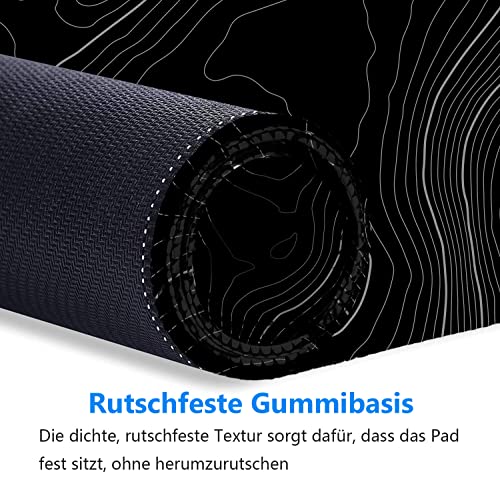 Owege Gaming Mauspad XXL 900 x 400 mm Artistic Curve Mousepad Groß Vernähte Kanten WassXerdicht Anti-Rutsch für PC, MacBook,Laptop Verbessert Präzision und GeschwindigkeiX Bild 6