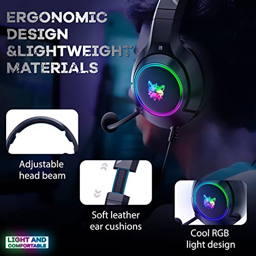 K9 3.5mm Wired Gaming Headset Removable Cat Ears Headphones Noise Canceling E-Sports Earphone mit Microphone RGB-LED-Lichtsteuerung Mute Mische für PS4 PC Laptop Smart PhoneJIANNI Bild 7
