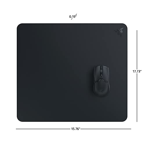 Razer Atlas Gaming-Mauspad aus gehärtetem Glas: ultraglatte, mikrogeätzte Oberfläche, schmutz- und Kratzfest, rutschfeste Unterseite, leise Mausbewegungen, Schwarz Bild 3