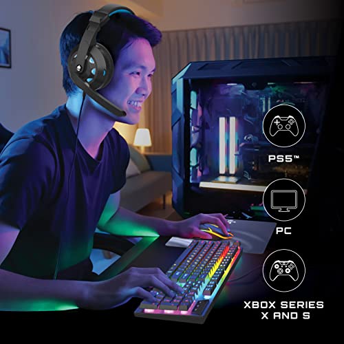 Game Punk 4-teiliges PC-Gaming-Set mit RGB-Tastatur mit Hintergrundbeleuchtung, kabelloser LED-Maus, Mauspad und beleuchtetem Gaming-Headset mit Mikrofon, ergonomisches Gamer-Zubehör, kompatibel mit Bild 5