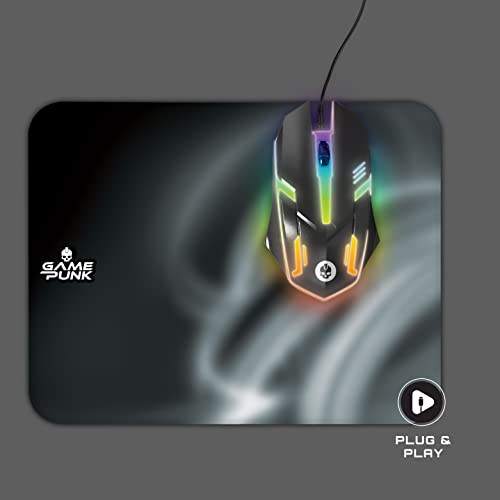 Game Punk 4-teiliges PC-Gaming-Set mit RGB-Tastatur mit Hintergrundbeleuchtung, kabelloser LED-Maus, Mauspad und beleuchtetem Gaming-Headset mit Mikrofon, ergonomisches Gamer-Zubehör, kompatibel mit Bild 6