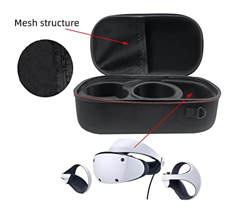 VR-Aufbewahrungstasche kompatibel für PS5 VR2/PSVR2, Tragetasche für VR-Gaming-Brille, harte Reiseschutzbox für Virtual-Reality-Headsets, Tragegriff, schützende, multifunktionale Koffertasche Bild 3