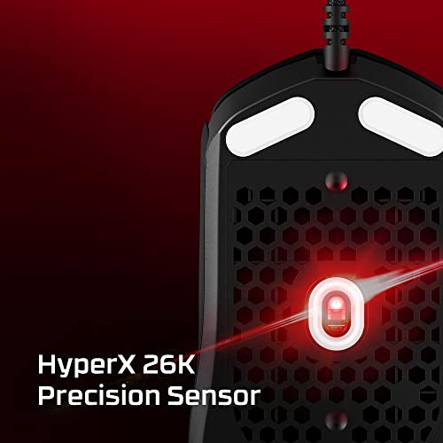 HyperX Pulsefire Haste 2, Kabelgebundene Gaming-Maus, 53 g, 26K Sensor, 26.000 DPI, 8000 Hz Abfragerate, 6 Programmierbare Tasten, RGB-Beleuchtung, PC/Xbox/PS-kompatibel, Schwarz Bild 3
