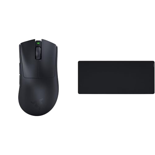Razer DeathAdder V3 Pro - Kabellose ergonomische Esports-Maus Schwarz & Gigantus V2 XXL - Weiches Gaming-Mauspad für schnelle Spielstile und optimale Kontrolle, 940 x 410 x 4mm - Schwarz Bild 1