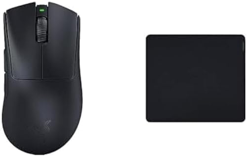 Razer DeathAdder V3 Pro - Kabellose ergonomische Esports-Maus Schwarz & Gigantus V2 Large - Weiches Gaming-Mauspad für schnelle Spielstile und optimale Kontrolle, 450 x 400 x 3mm - Schwarz Bild 1
