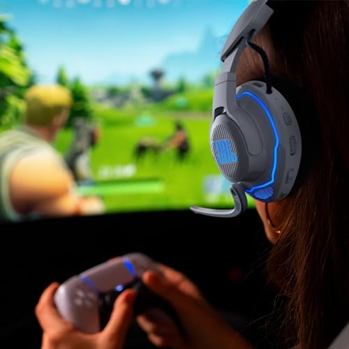 JBL Quantum 910P Over-Ear Gaming Kopfhörer – Für die Playstation und weitere Konsolen – Mit Head-Tracking-Funktion, ANC und 39 Stunden Akkulaufzeit – Weiß Bild 2