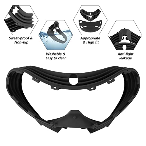 Geekria Silikon Cover Schutzhülle Kompatibel mit PS VR2, Playstation VR 2 Helm Full Wrap Silikon Schutzhülle Brille Schutzhülle Gaming Zubehör (Schwarz) Bild 3