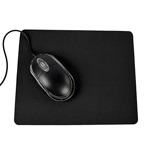 PULABO 21,5 x 17,5 cm Gaming PC Laptop Mauspad rutschfeste einfarbige Rechteckige Matte Schwarz langlebig Bild 1