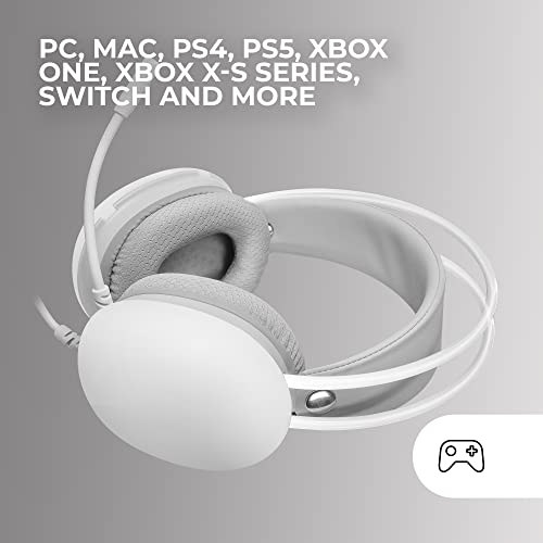Mars Gaming MH-Glow, 360° Full Chroma RGB Flow Headset, Geräuschunterdrückendes Mikrofon, Ultralight, Memory-Foam, Windows/PS4/PS5/XBOX Series X|S/ONE/Mac/Switch/Switch 2/Smartphone/Tablet, Weiß Bild 6