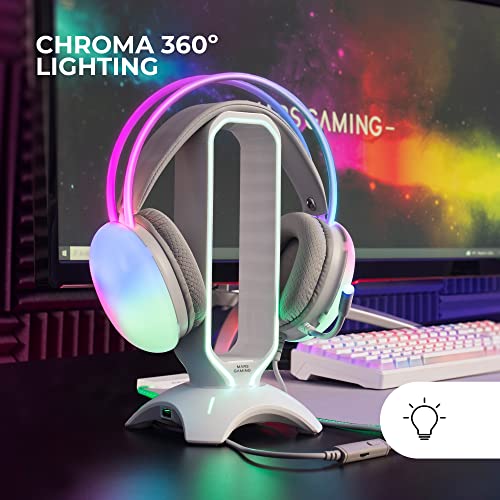Mars Gaming MH-Glow, 360° Full Chroma RGB Flow Headset, Geräuschunterdrückendes Mikrofon, Ultralight, Memory-Foam, Windows/PS4/PS5/XBOX Series X|S/ONE/Mac/Switch/Switch 2/Smartphone/Tablet, Rose Bild 2