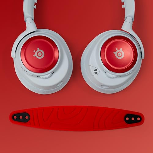 Steelseries Arctis Nova Booster Pack Cherry Red -Gaming Headset Zubehör -Zweifarbiger Nylon-Kopfband -Individuell anpassbar mit einzigartigen metallischen Lautsprecherplatten -Limitiertes Sammlerstück Bild 3