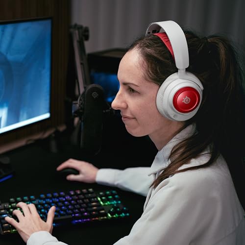 Steelseries Arctis Nova Booster Pack Cherry Red -Gaming Headset Zubehör -Zweifarbiger Nylon-Kopfband -Individuell anpassbar mit einzigartigen metallischen Lautsprecherplatten -Limitiertes Sammlerstück Bild 4