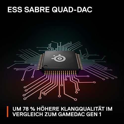 SteelSeries GameDAC Gen 2 Hi-Res Audio Amplifier - ESS Sabre Quad-DAC - AI Noise Cancellation - 360° Spatial Audio - Hi-Res Certified - PC, PS5, PS4, Schwarz Bild 4
