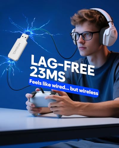 NUBWO G06 Dual Wireless Gaming Headset mit Mikrofon für PS5, PS4, PC, Mobile: 2.4 GHz Wireless + Bluetooth - 100 Stunden - 50mm -Treiber - Weiß Bild 3