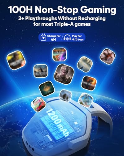 NUBWO G06 Dual Wireless Gaming Headset mit Mikrofon für PS5, PS4, PC, Mobile: 2.4 GHz Wireless + Bluetooth - 100 Stunden - 50mm -Treiber - Weiß Bild 5