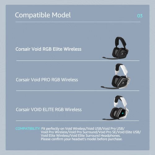 Kühlgel-Ohrpolster für Corsair Void Pro/Elite/RGB/SE/USB/Void v2/Wireless – Kühl und verbesserter, kompatibel mit Void Pro RGB, Void Elite RGB, Void Surround (Schwarz) Bild 2