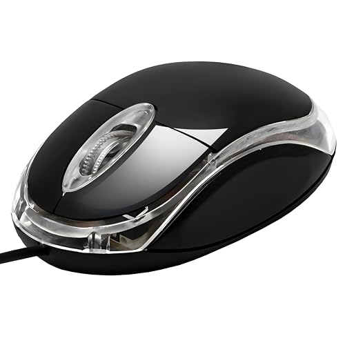 APM Optische Maus, kabelgebunden, Farbe Schwarz, beidhändig, Hintergrundbeleuchtung, 800 DPI, 3 Tasten, kompatibel mit PC, Mac, Laptop, 100118 Bild 1
