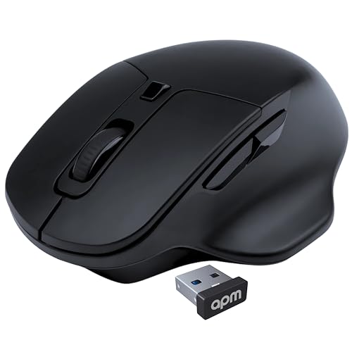 APM Flow Ergonomische Maus, kabellos, leise, horizontale Ergonomie, USB-Empfänger, DPI 800/1200/1600, 6 Tasten, inklusive Batterie, kompatibel mit PC Windows Mac Laptop, 571172 Bild 1