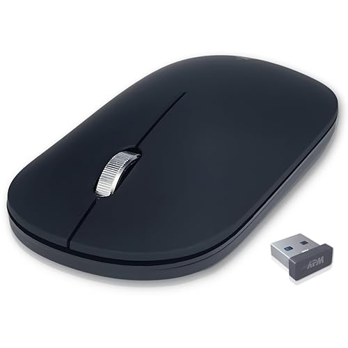APM Kabellose Slim Maus, 2,4 GHz, Leise, USB-Empfänger, Beidhänding, Flach, 1200 DPI, Batterie Inklusive, Kompatibel mit PC Mac Laptop, 571171 Bild 1