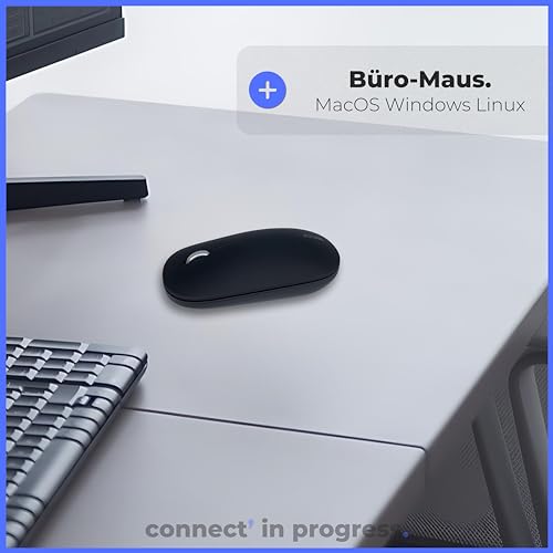 APM Kabellose Slim Maus, 2,4 GHz, Leise, USB-Empfänger, Beidhänding, Flach, 1200 DPI, Batterie Inklusive, Kompatibel mit PC Mac Laptop, 571171 Bild 7