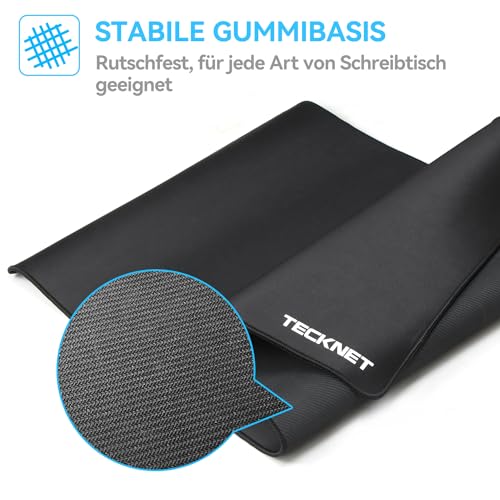 TECKNET Mauspad XXL Speed Gaming, 900x400 mm Schreibtischunterlage Schwarz, Gamer Mouse Pad, Wasserdicht mousepad, Spezielle Oberfläche Verbessert Präzision und Geschwindigkeit, rutschfeste Gummibasis Bild 3