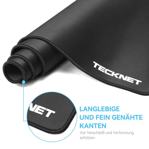 TECKNET Mauspad XXL Speed Gaming, 900x400 mm Schreibtischunterlage Schwarz, Gamer Mouse Pad, Wasserdicht mousepad, Spezielle Oberfläche Verbessert Präzision und Geschwindigkeit, rutschfeste Gummibasis Bild 5