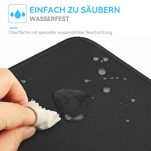 TECKNET Mauspad XXL Speed Gaming, 900x400 mm Schreibtischunterlage Schwarz, Gamer Mouse Pad, Wasserdicht mousepad, Spezielle Oberfläche Verbessert Präzision und Geschwindigkeit, rutschfeste Gummibasis Bild 6