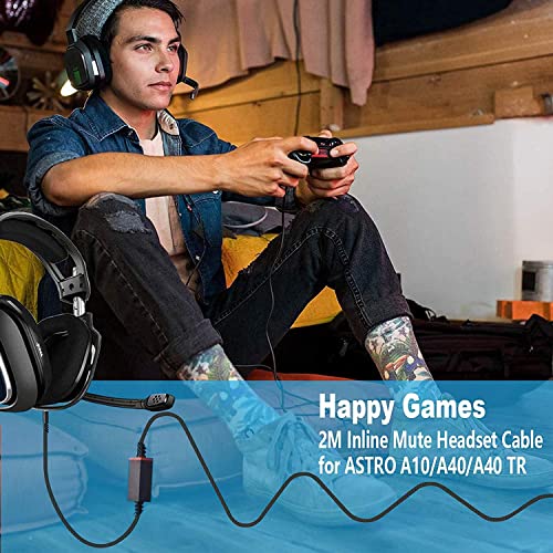 LecLooc Ersatz-A40-Kabel, kompatibel mit Astro A40 Headset, A40 Inline-Mute-Audiokabel für Astro A10/A40/A40TR Gaming-Headset, passend für PS5, PS4, Xbox Controller 1,8 m Bild 2
