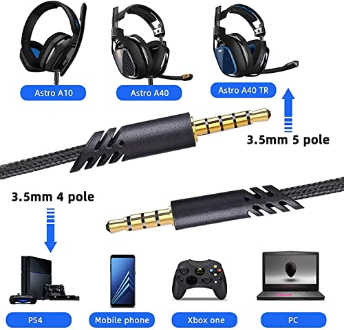 LecLooc Ersatz-A40-Kabel, kompatibel mit Astro A40 Headset, A40 Inline-Mute-Audiokabel für Astro A10/A40/A40TR Gaming-Headset, passend für PS5, PS4, Xbox Controller 1,8 m Bild 3