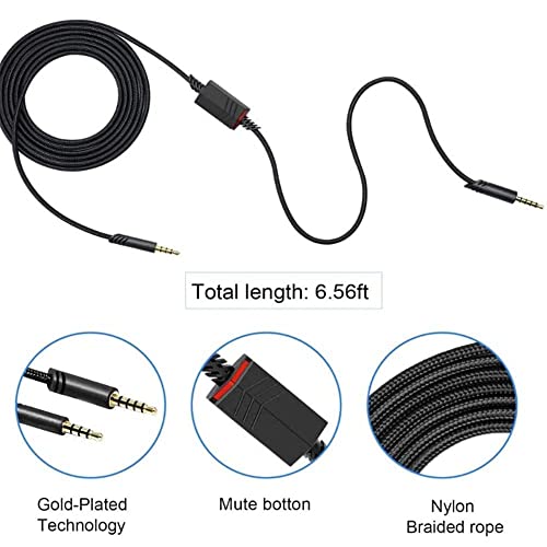 LecLooc Ersatz-A40-Kabel, kompatibel mit Astro A40 Headset, A40 Inline-Mute-Audiokabel für Astro A10/A40/A40TR Gaming-Headset, passend für PS5, PS4, Xbox Controller 1,8 m Bild 5