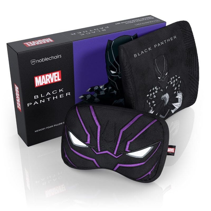 noblechairs Gaming Stuhl Kissen Set Black Panther Edition - Chair Pillow - Kissen Für Gaming Stuhl - Gaming Nackenkissen - Kopfstütze Stuhl - Lendenkissen Bild 1